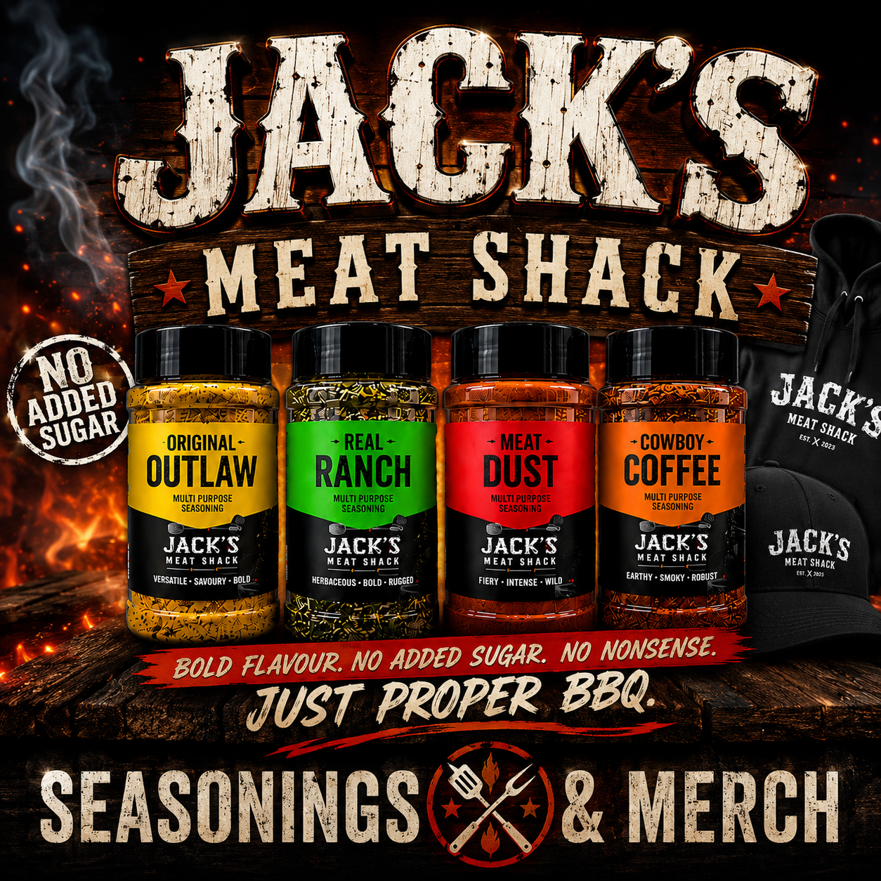 SEASONINGS AND MERCH
