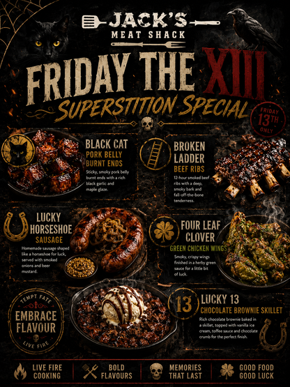 General BBQ Class SUPERSTITION SPECIAL - Friday 13 August 2027 1000am - 1500pm